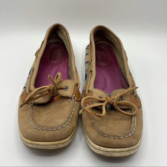 Sperry Rainbow Fabric Leather Boat Shoes - Picture 1 of 5